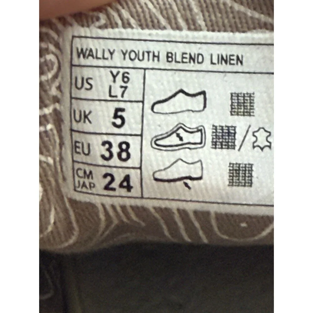 Hey Dude Wally Youth Y6/L7 Gray Linen Stone Children’s Slip On Loafers Casual
